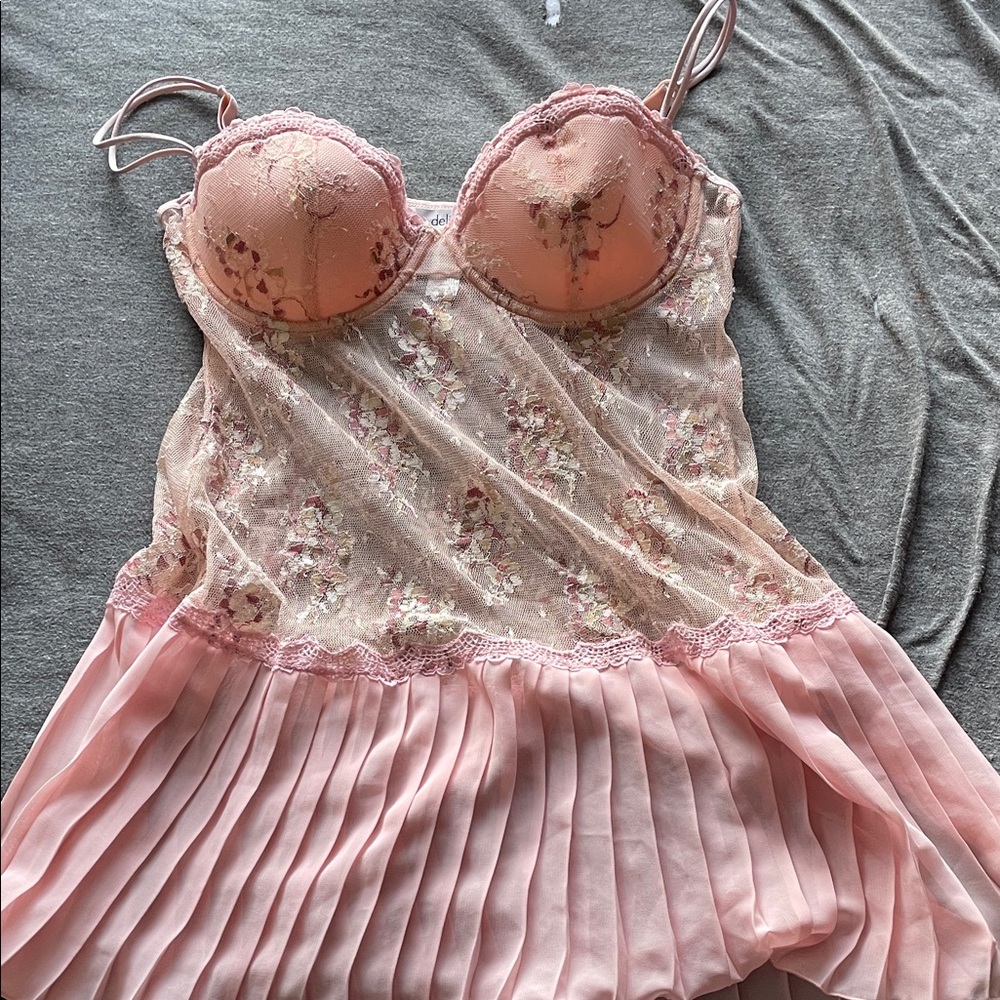 Delicates Pink Floral Lace Chemise